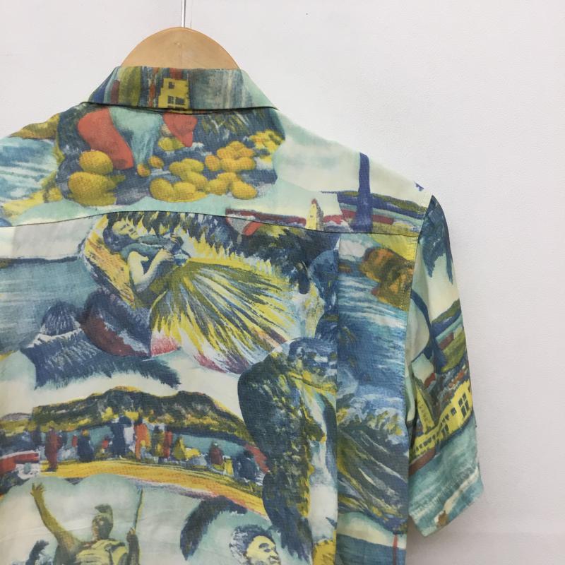 フラットヘッド The Flat Head シャツ、ブラウス 半袖 Palms Label レーヨンシャツ S 総柄 メンズ USED 古着 中古 10049012