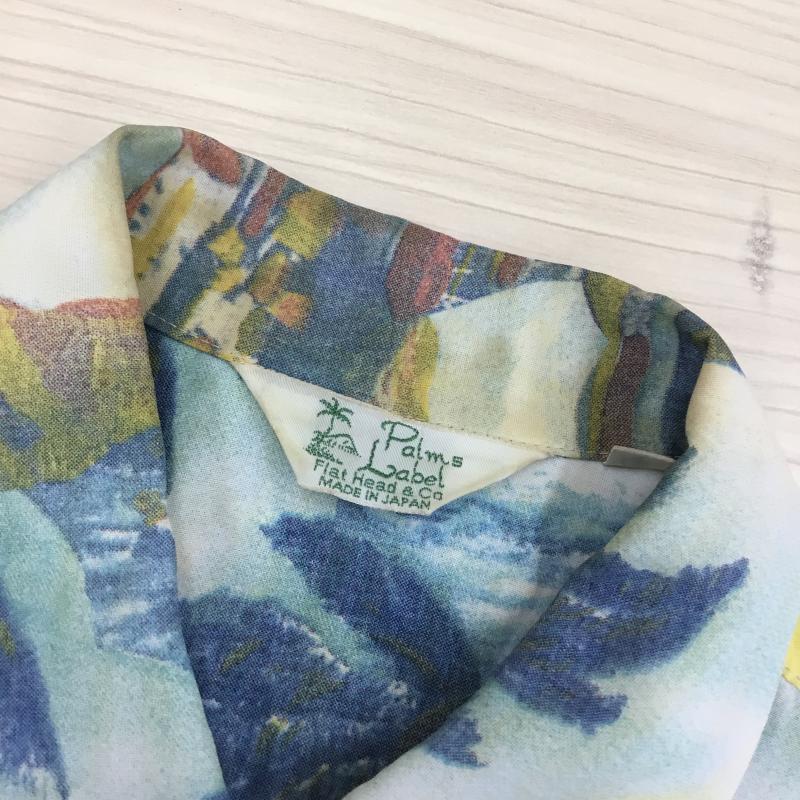 フラットヘッド The Flat Head シャツ、ブラウス 半袖 Palms Label レーヨンシャツ S 総柄 メンズ USED 古着 中古 10049012