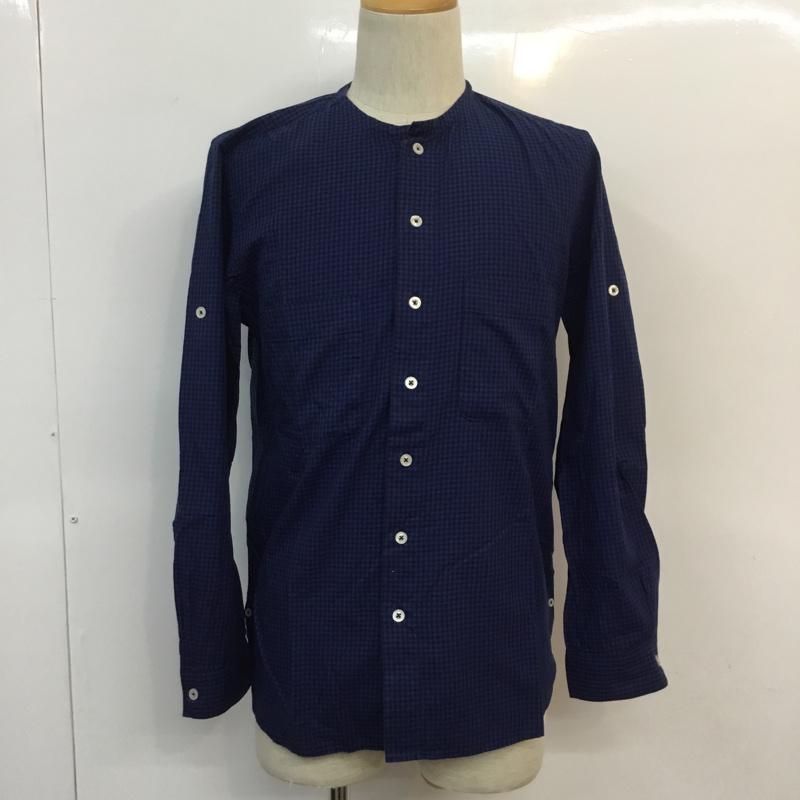 ノンネイティブ nonnative シャツ、ブラウス 長袖 ノーカラー チェック NN S2702 1 チェック 黒 / ブラック / X 紺 / ネイビー / メンズ USED 古着 中古 10049060