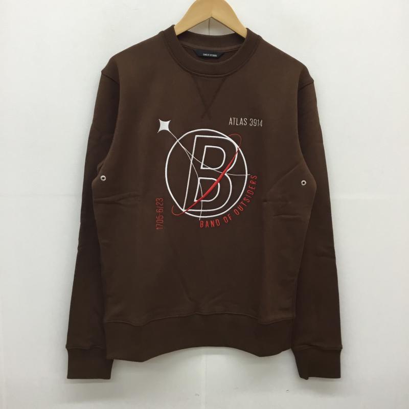 バンドオブアウトサイダーズ Band of Outsiders トレーナー 長袖 クルーネック刺繍スウェット M 刺繍 茶 / ブラウン / メンズ USED 古着 中古 10049112