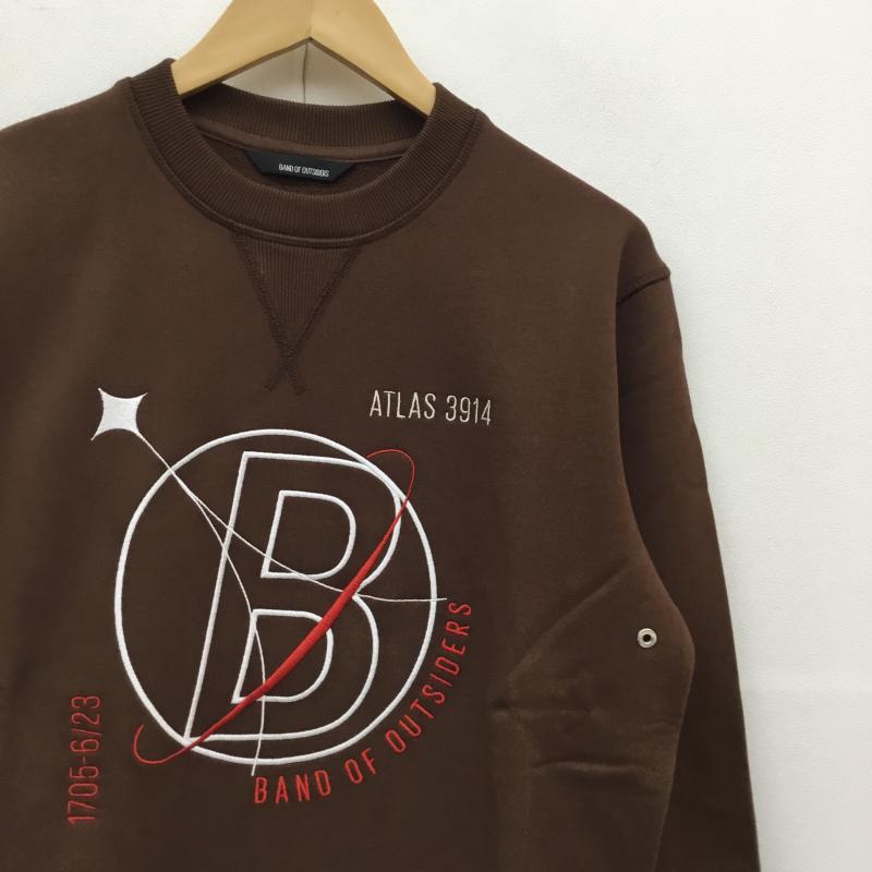 バンドオブアウトサイダーズ Band of Outsiders トレーナー 長袖 クルーネック刺繍スウェット M 刺繍 茶 / ブラウン / メンズ USED 古着 中古 10049112