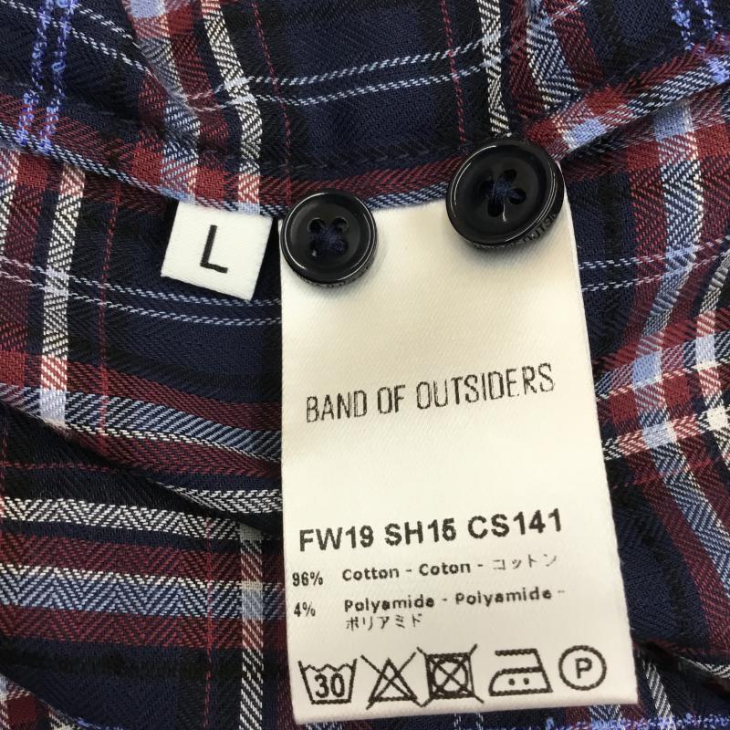 バンドオブアウトサイダーズ Band of Outsiders シャツ、ブラウス 長袖 BANDオリジナルチェック柄シャツ L チェック 紺 / ネイビー / X 白 / ホワイト / X 黒 / ブラック / X 赤 / レッド / メンズ USED 古着 中古 10049114