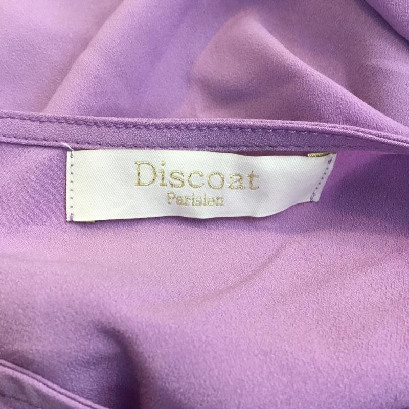 ディスコート Discoat カットソー 半袖 フレアスリーブ クルーネック M 無地 紫 / パープル / レディース USED 古着 中古 10049156