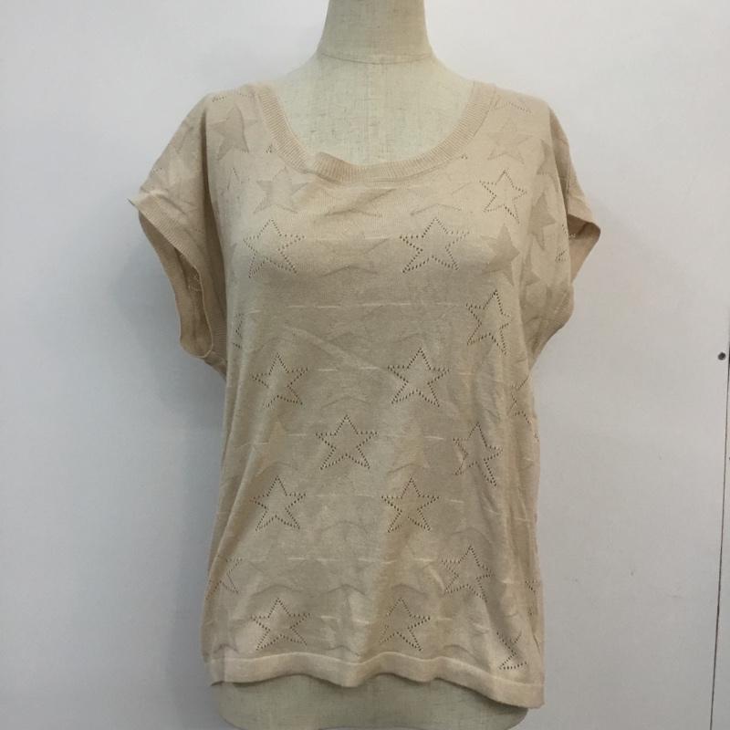 イーハイフンワールドギャラリー E hyphen world gallery カットソー 半袖 サマーニット 星柄 クルーネック FREE 星 桃 / ピンク /  レディース USED 古着 中古 10049160