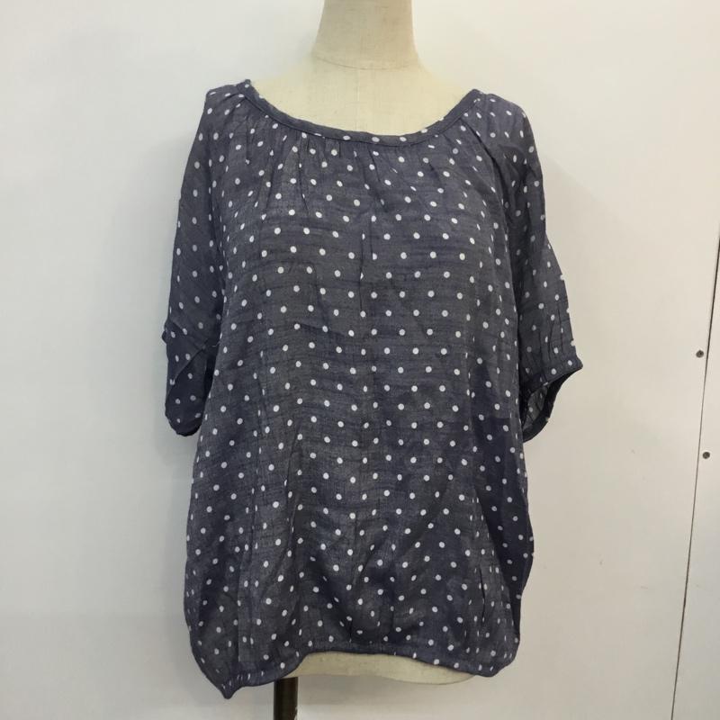 レプシムローリーズファーム LEPSIMLOWRYSFARM カットソー 半袖 ドット プルオーバー FREE ドット 白 / ホワイト / X 紺 / ネイビー /  レディース USED 古着 中古 10049162