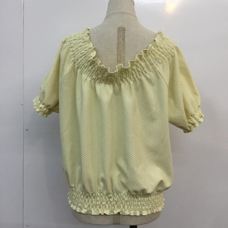 ヘザー Heather カットソー 半袖 シャーリング ギャザー オフショルダー 2WAY FREE  黄 / イエロー /  レディース USED 古着 中古 10049179