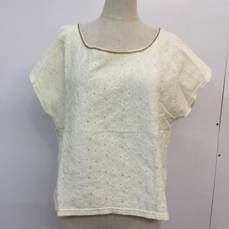 ロペピクニック ROPE' PICNIC カットソー 半袖 花柄 レース 38 レース柄 アイボリー / アイボリー /  レディース USED 古着 中古 10049188