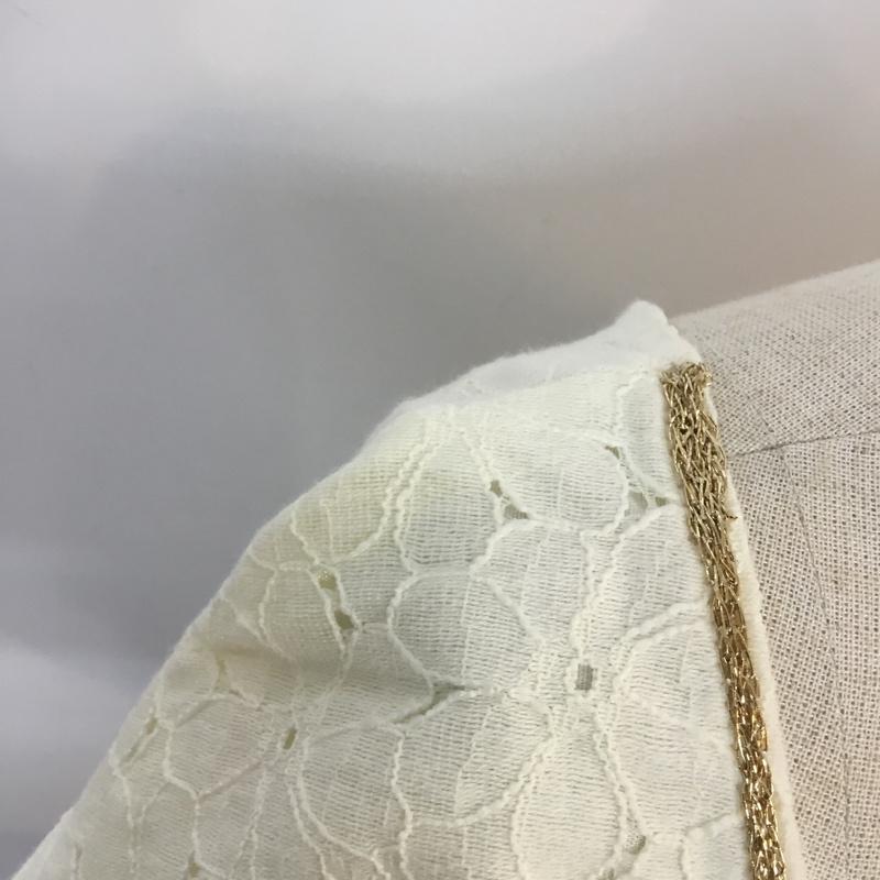 ロペピクニック ROPE' PICNIC カットソー 半袖 花柄 レース 38 レース柄 アイボリー / アイボリー /  レディース USED 古着 中古 10049188