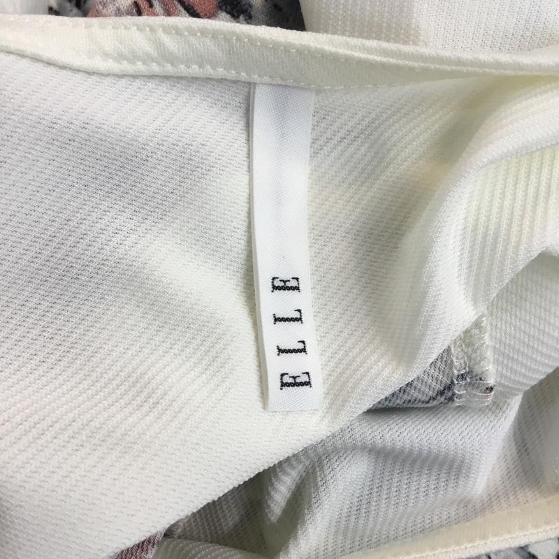 エル ELLE カットソー 半袖 花柄 チュニック Tシャツ 38 花柄 白 / ホワイト / X 桃 / ピンク / X 紺 / ネイビー / レディース USED 古着 中古 10049193