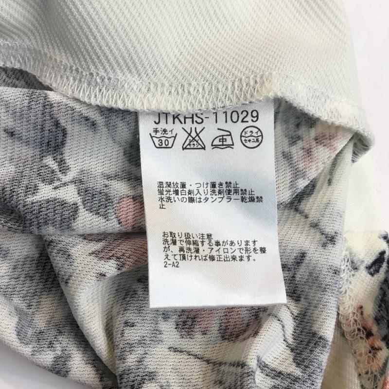 エル ELLE カットソー 半袖 花柄 チュニック Tシャツ 38 花柄 白 / ホワイト / X 桃 / ピンク / X 紺 / ネイビー / レディース USED 古着 中古 10049193