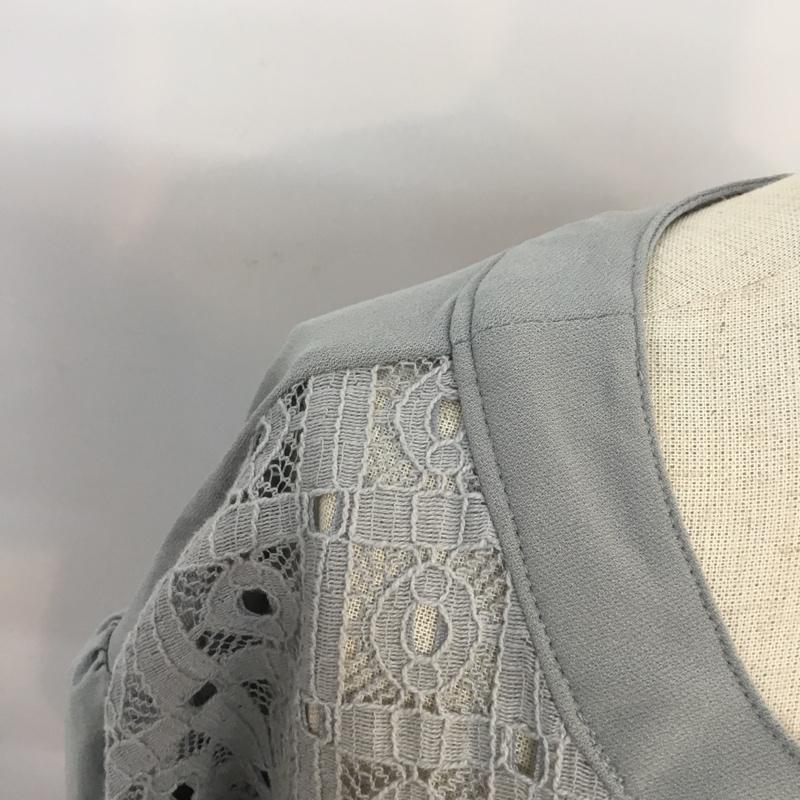 セブンデイズサンデイ SEVENDAYS=SUNDAY カットソー 半袖 オープンフロント レース M レース柄 灰 / グレー /  レディース USED 古着 中古 10049206