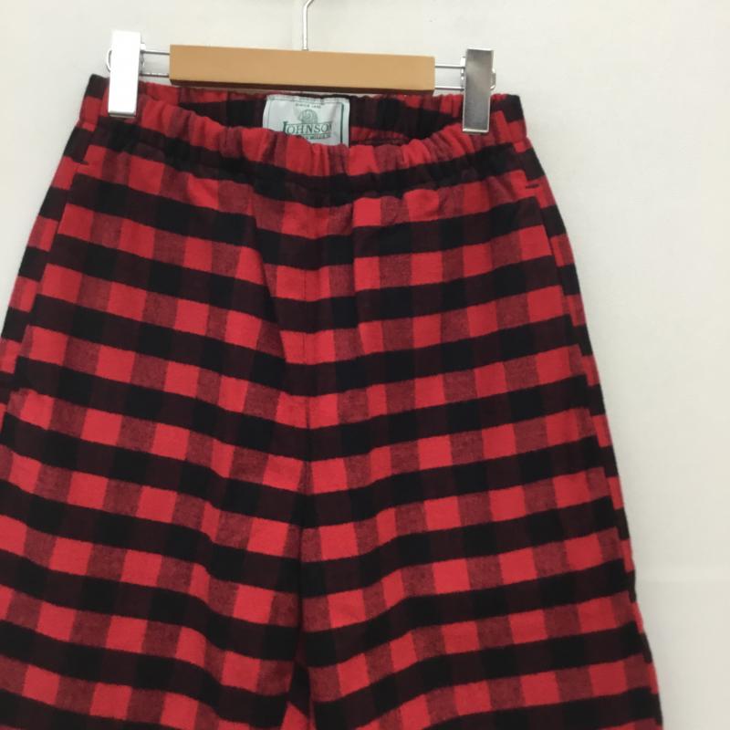 ジョンソン ウーレン ミルズ Johnson Woolen Mills ボトムス ボトムス L チェック 黒 / ブラック / X 赤 / レッド / メンズ USED 古着 中古 10049284