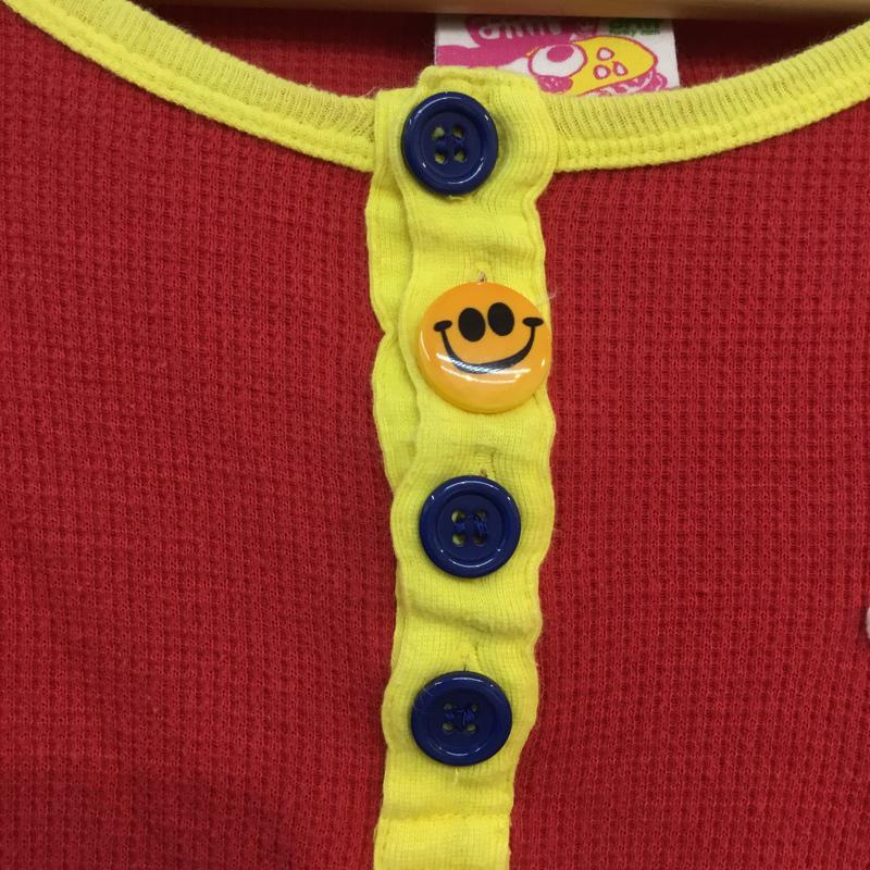 ジャム JAM カットソー 長袖 ワッフル地 ポップコーン ワッペン キッズ 120cm 120cm ワンポイント 赤 / レッド / X 黄 / イエロー /  レディース USED 古着 中古 10049434