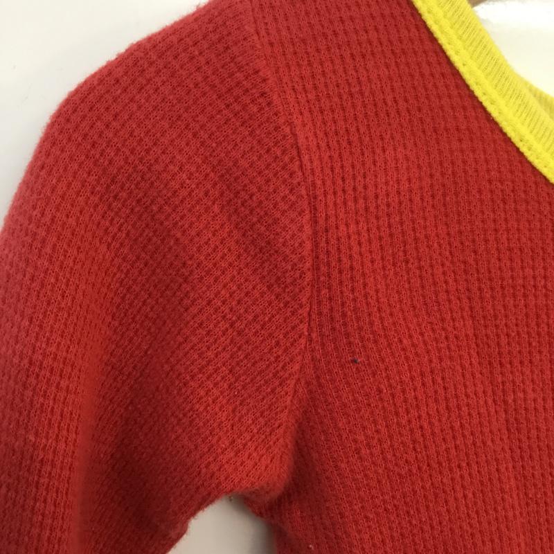 ジャム JAM カットソー 長袖 ワッフル地 ポップコーン ワッペン キッズ 120cm 120cm ワンポイント 赤 / レッド / X 黄 / イエロー /  レディース USED 古着 中古 10049434