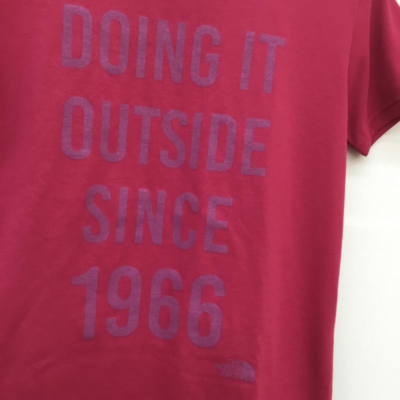 ザノースフェイス THE NORTH FACE Tシャツ 半袖 S/S BIG MESS TEショートスリーブビッグメッセージティー NTW31720 M ロゴ、文字 マゼンタ / マゼンタ / レディース USED 古着 中古 10049582