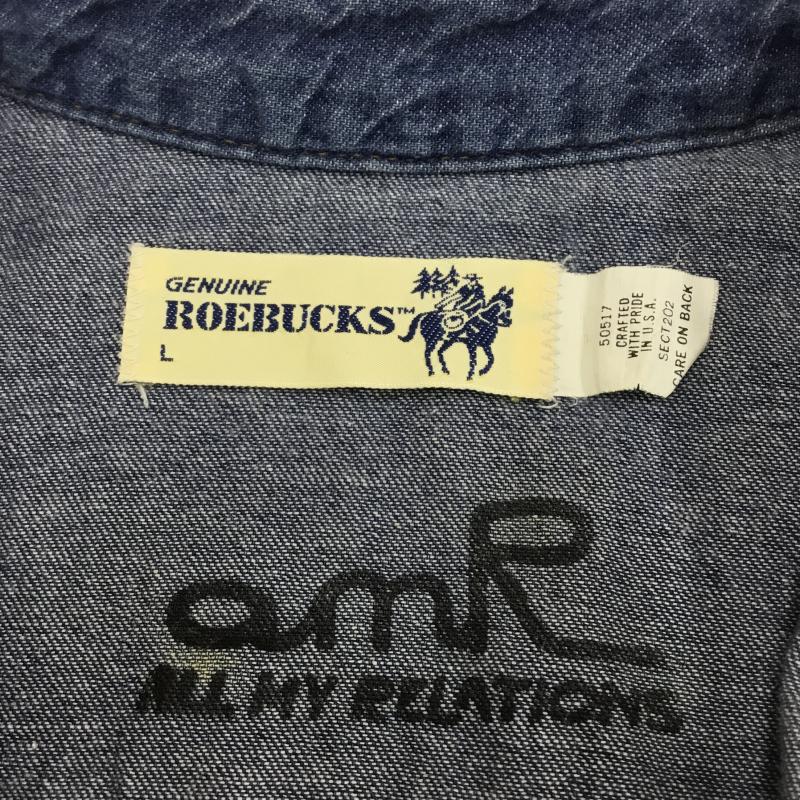 ロンハーマン Ron Herman シャツ、ブラウス 長袖 ROEBUCKS ALL MY RELATIONS L 青 / ブルー / メンズ USED 古着 中古 10049981