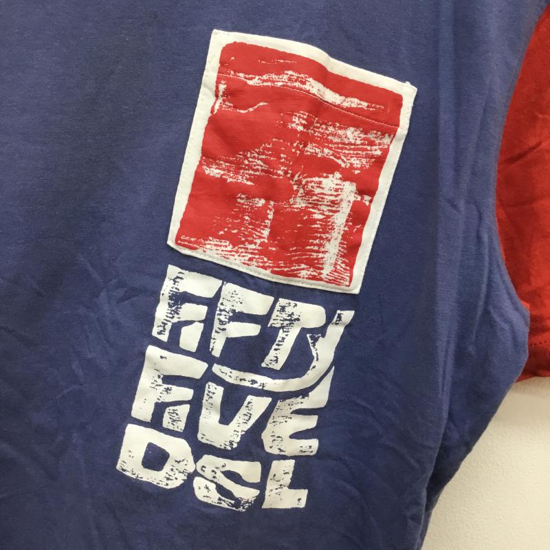 フィフティーファイブディーエスエル 55DSL Tシャツ 半袖 XL ロゴ、文字 青 / ブルー / X 赤 / レッド / メンズ USED 古着 中古 10049985