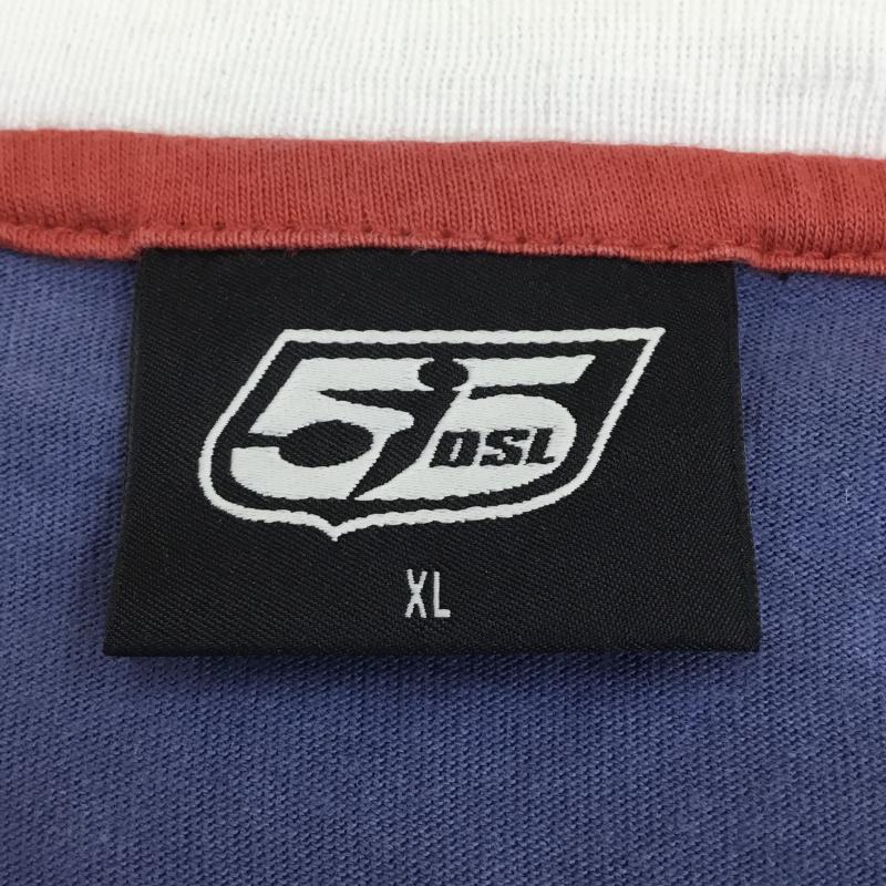 フィフティーファイブディーエスエル 55DSL Tシャツ 半袖 XL ロゴ、文字 青 / ブルー / X 赤 / レッド / メンズ USED 古着 中古 10049985
