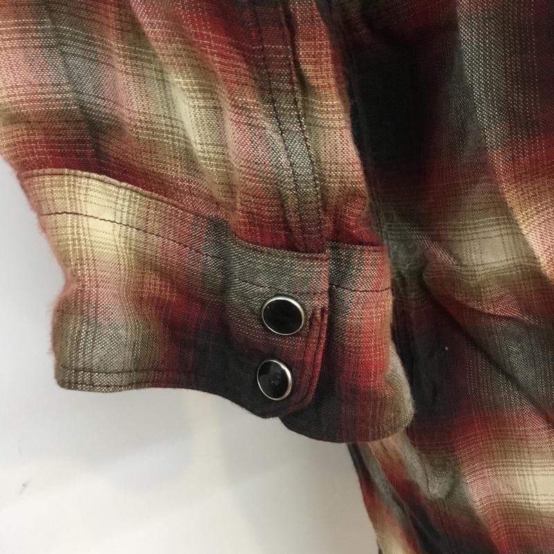 デラックス クロージング Deluxe Clothing シャツ、ブラウス 七分袖 ウエスタンシャツ M チェック 黒 / ブラック / X ベージュ / ベージュ / X 白 / ホワイト / X 赤 / レッド / メンズ USED 古着 中古 10050227