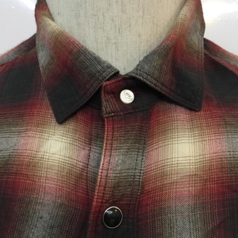デラックス クロージング Deluxe Clothing シャツ、ブラウス 七分袖 ウエスタンシャツ M チェック 黒 / ブラック / X ベージュ / ベージュ / X 白 / ホワイト / X 赤 / レッド / メンズ USED 古着 中古 10050227