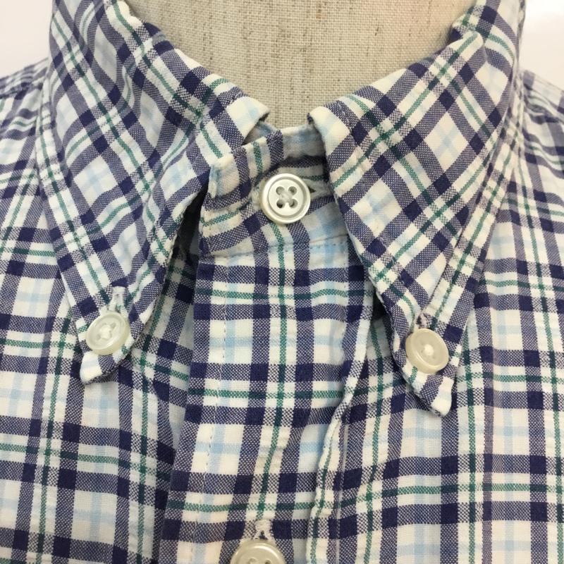 チャップスラルフローレン CHAPSRALPHLAUREN シャツ、ブラウス 半袖 ボタンダウン L チェック 白 / ホワイト / X 青 / ブルー / X 紺 / ネイビー / X 緑 / グリーン / メンズ USED 古着 中古 10050245