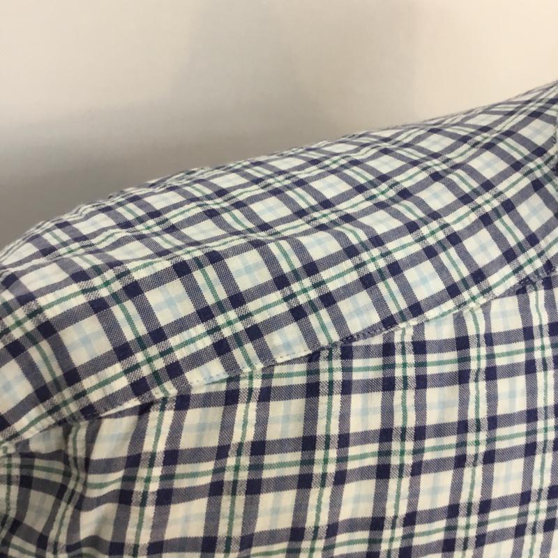 チャップスラルフローレン CHAPSRALPHLAUREN シャツ、ブラウス 半袖 ボタンダウン L チェック 白 / ホワイト / X 青 / ブルー / X 紺 / ネイビー / X 緑 / グリーン / メンズ USED 古着 中古 10050245