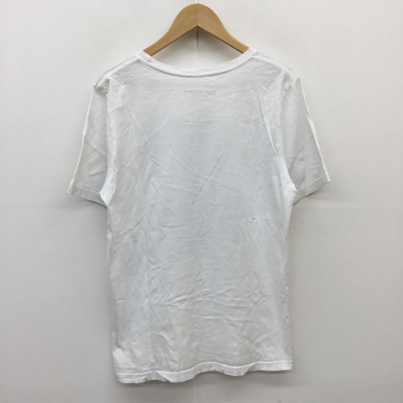 サタデーズサーフニューヨークシティー SATURDAYS SURF NYC Tシャツ 半袖 S ロゴ、文字 白 / ホワイト / X 黒 / ブラック / メンズ USED 古着 中古 10050312