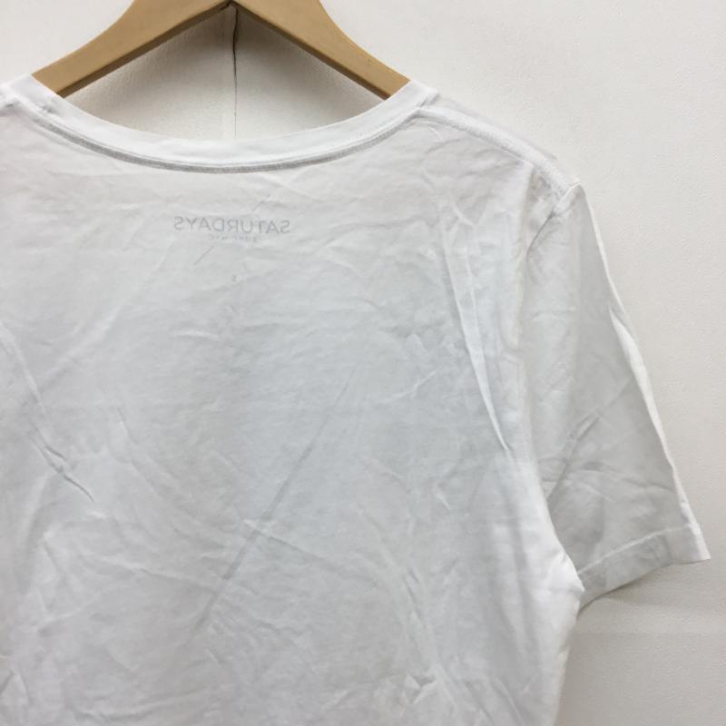 サタデーズサーフニューヨークシティー SATURDAYS SURF NYC Tシャツ 半袖 S ロゴ、文字 白 / ホワイト / X 黒 / ブラック / メンズ USED 古着 中古 10050312