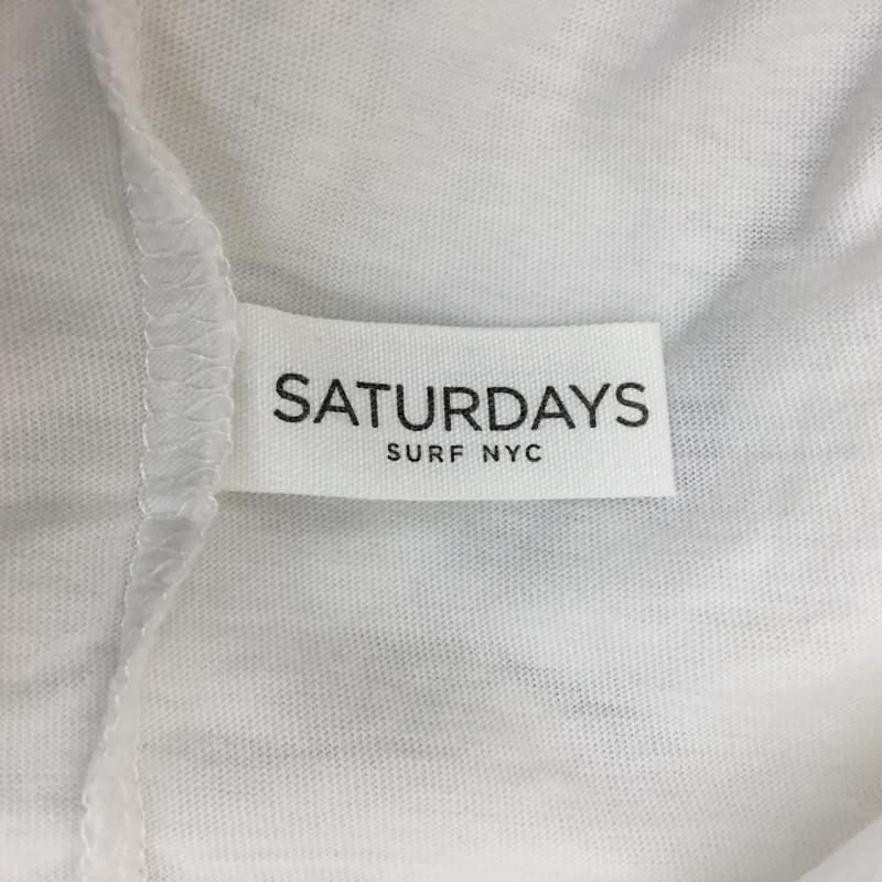 サタデーズサーフニューヨークシティー SATURDAYS SURF NYC Tシャツ 半袖 S ロゴ、文字 白 / ホワイト / X 黒 / ブラック / メンズ USED 古着 中古 10050312