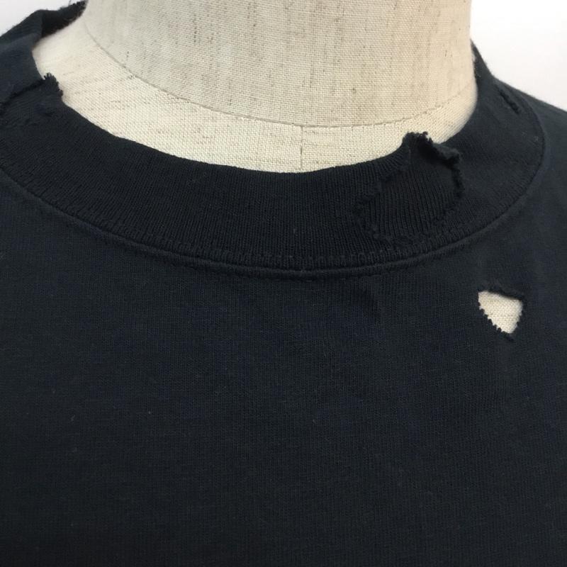 マスターマインド mastermind JAPAN Tシャツ 半袖 バックプリント 穴あき加工 S ダメージ加工 黒 / ブラック / メンズ USED 古着 中古 10050532