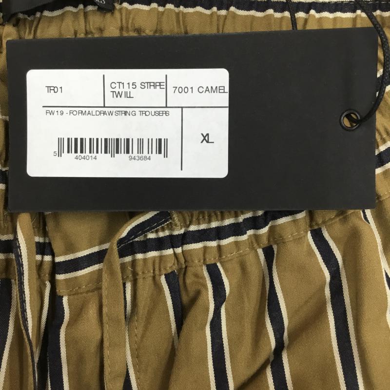 バンドオブアウトサイダーズ Band of Outsiders ボトムス ボトムス FW19 FORMAL DRAW STRING TROUSEFS XL ストライプ 茶 / ブラウン / X 白 / ホワイト / X 紺 / ネイビー / メンズ USED 古着 中古 10050545