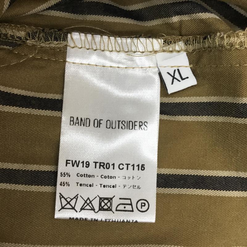 バンドオブアウトサイダーズ Band of Outsiders ボトムス ボトムス FW19 FORMAL DRAW STRING TROUSEFS XL ストライプ 茶 / ブラウン / X 白 / ホワイト / X 紺 / ネイビー / メンズ USED 古着 中古 10050545