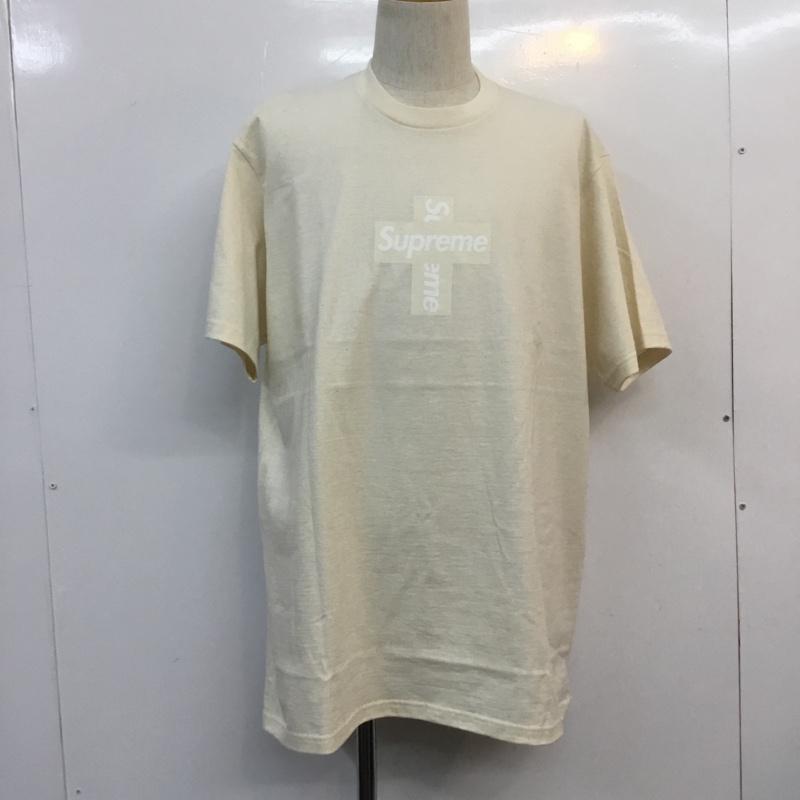 シュプリーム Supreme Tシャツ 半袖 Cross Box Logo Tee クロス ボックスロゴ 20AW FW NATURAL ナチュラル L ロゴ、文字 アイボリー / アイボリー / メンズ USED 古着 中古 10050731