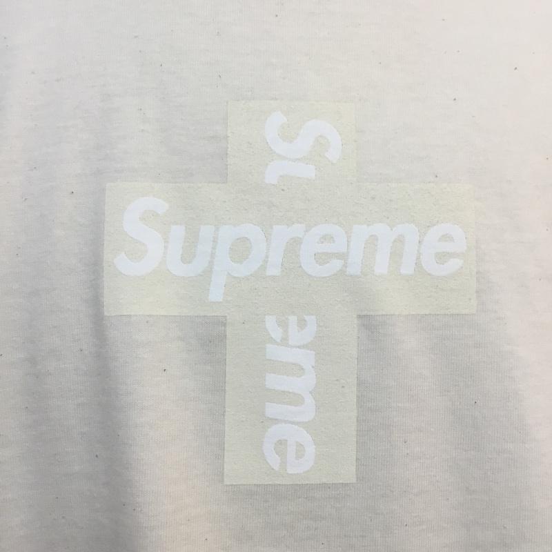 シュプリーム Supreme Tシャツ 半袖 Cross Box Logo Tee クロス ボックスロゴ 20AW FW NATURAL ナチュラル L ロゴ、文字 アイボリー / アイボリー / メンズ USED 古着 中古 10050731