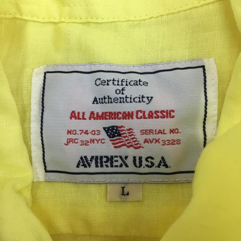 アヴィレックス AVIREX シャツ、ブラウス 半袖 L 黄 / イエロー / メンズ USED 古着 中古 10050785