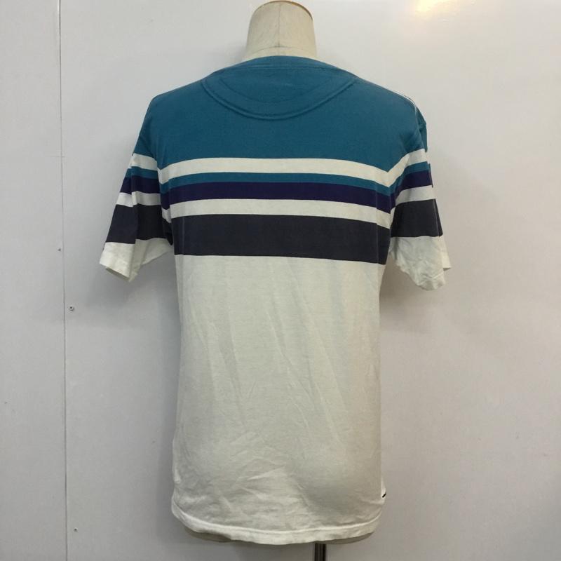ホワイトライン WHITE LINE Tシャツ 半袖 クルーネック 3 ボーダー柄 白 / ホワイト / X 青 / ブルー / X 紫 / パープル / X 紺 / ネイビー / メンズ USED 古着 中古 10050867