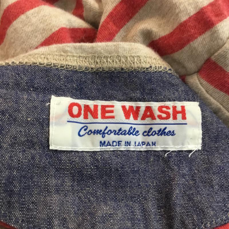 ワンウォッシュ ONEWASH カットソー 七分袖 M ボーダー柄 マルチカラー / マルチカラー / メンズ USED 古着 中古 10050929