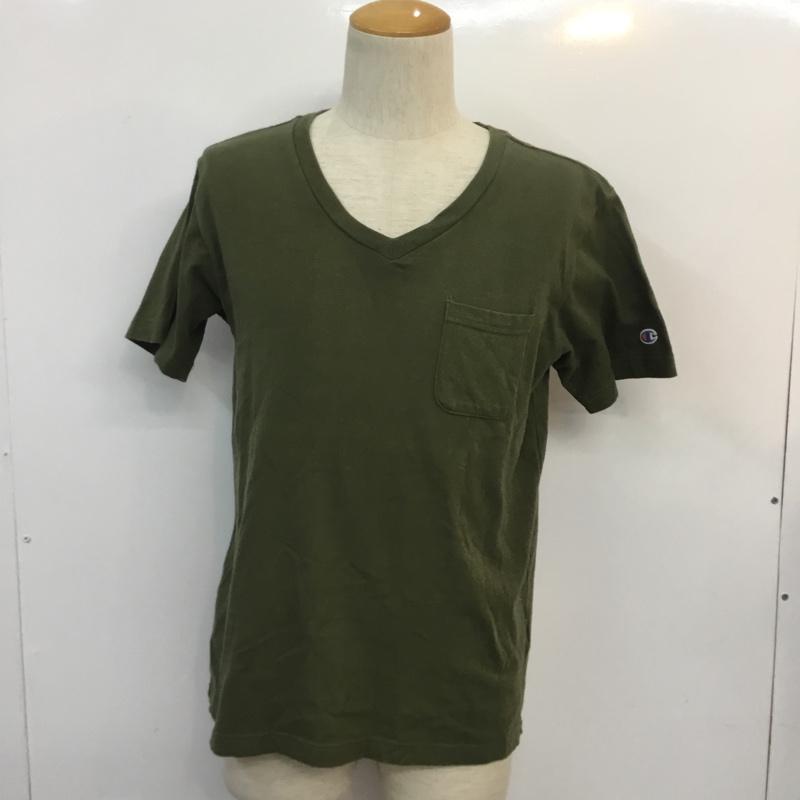 チャンピオン Campion Tシャツ 半袖 M 無地 カーキ / カーキ / メンズ USED 古着 中古 10050955
