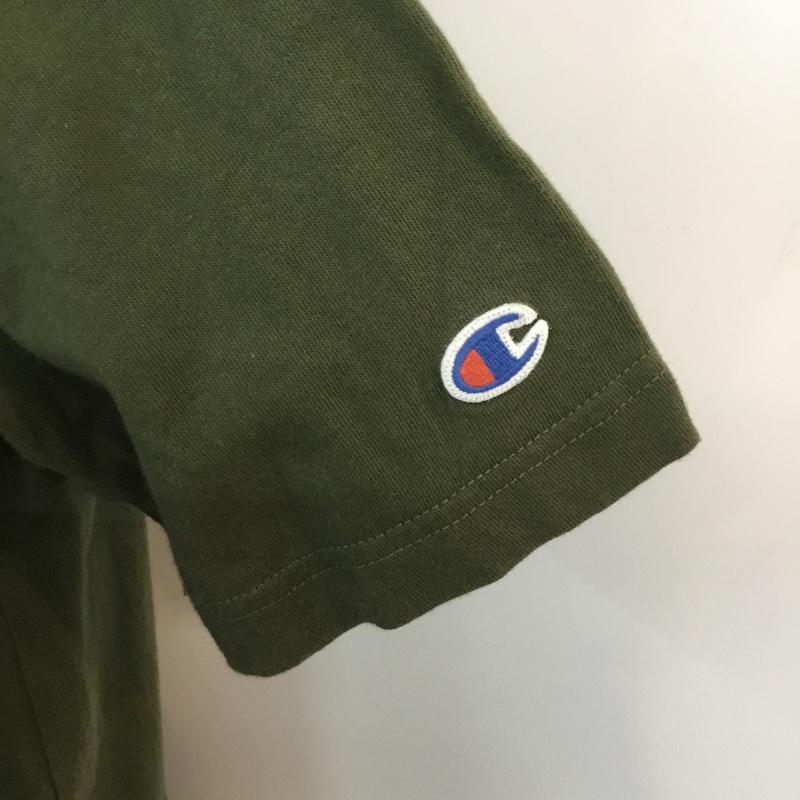 チャンピオン Campion Tシャツ 半袖 M 無地 カーキ / カーキ / メンズ USED 古着 中古 10050955