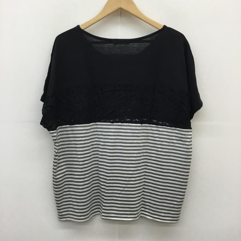 イーアールジー e.r.g* カットソー 半袖 M ボーダー柄 黒 / ブラック / X 白 / ホワイト / X 灰 / グレー /  レディース USED 古着 中古 10051026