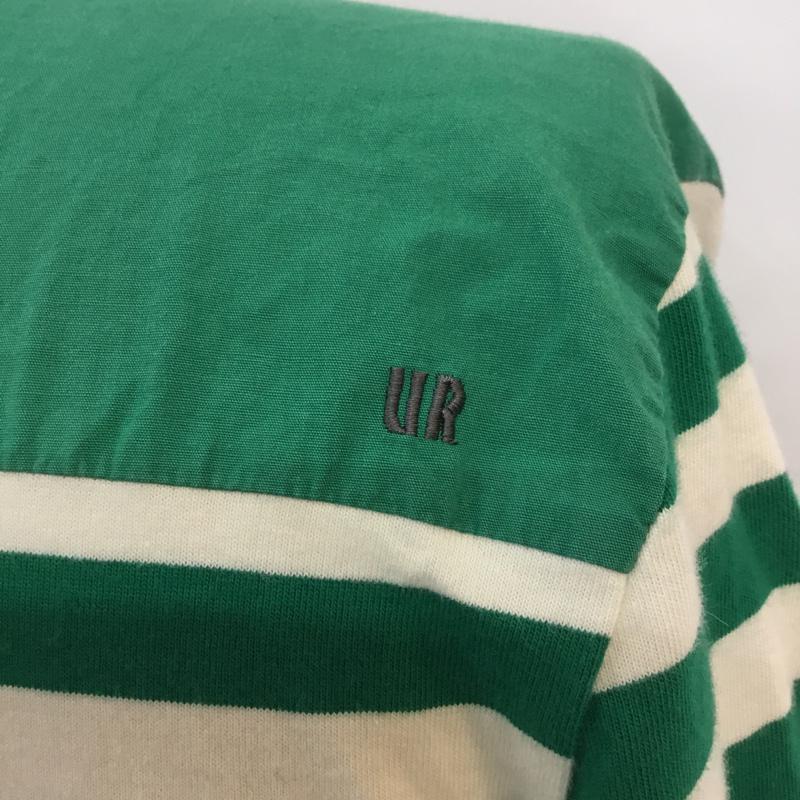 アーバンリサーチ URBAN RESEARCH カットソー 長袖 クルーネック 胸ポケット 40 ボーダー柄 白 / ホワイト / X 緑 / グリーン / メンズ USED 古着 中古 10051372