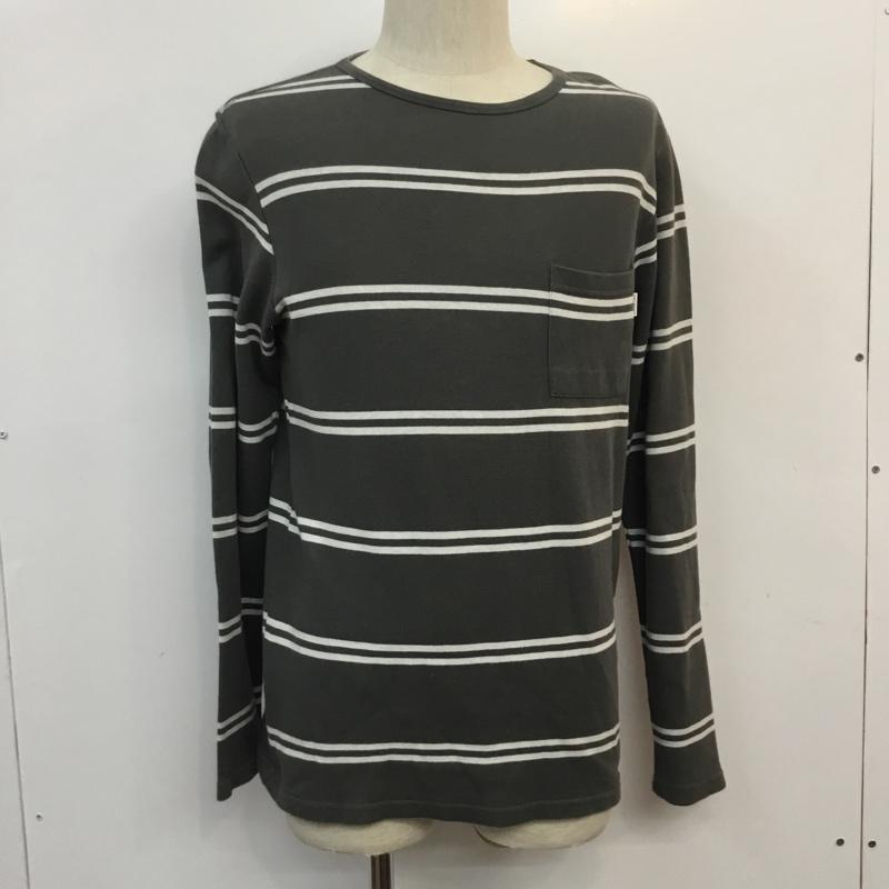 サタデーズ SATURDAYS カットソー 長袖 クルーネック S ボーダー柄 白 / ホワイト / X 灰 / グレー / メンズ USED 古着 中古 10051374