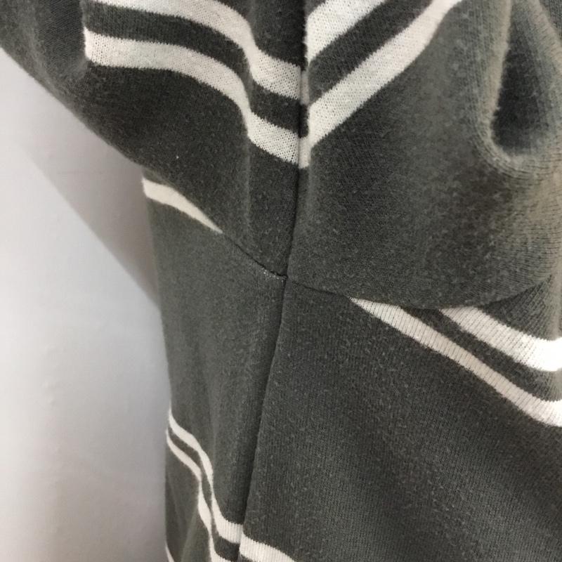 サタデーズ SATURDAYS カットソー 長袖 クルーネック S ボーダー柄 白 / ホワイト / X 灰 / グレー / メンズ USED 古着 中古 10051374