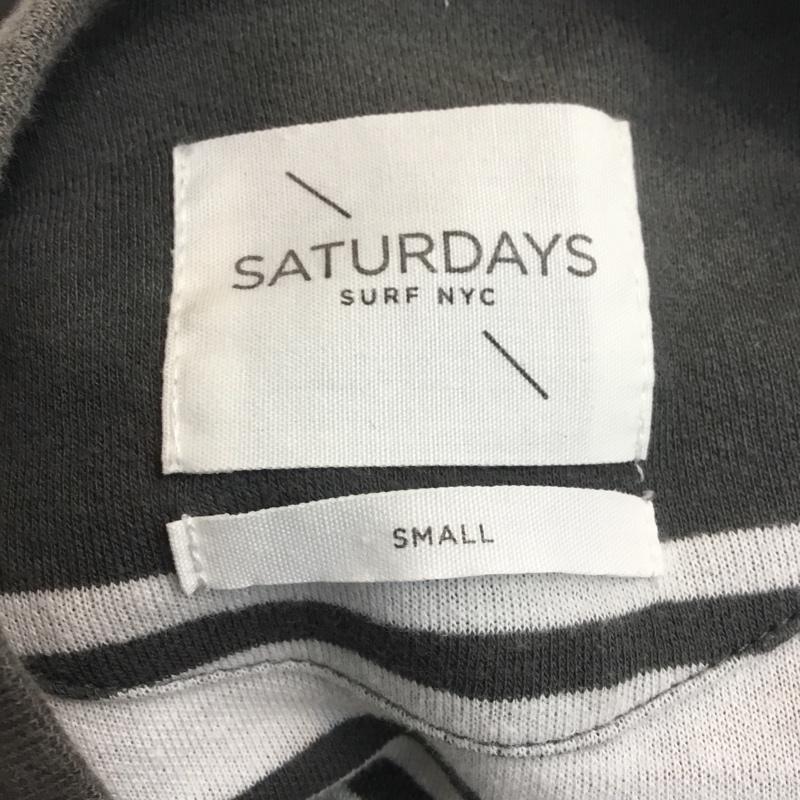 サタデーズ SATURDAYS カットソー 長袖 クルーネック S ボーダー柄 白 / ホワイト / X 灰 / グレー / メンズ USED 古着 中古 10051374