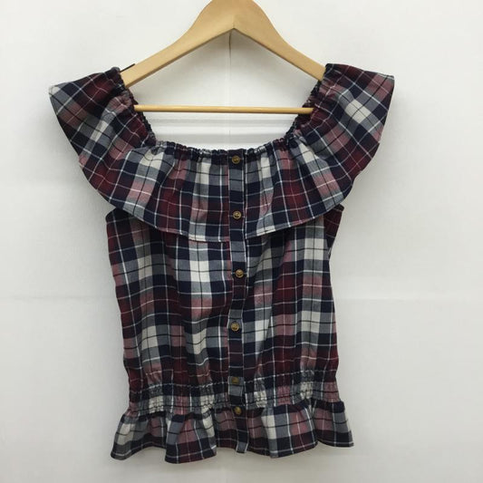 ダズリン dazzlin カットソー 半袖 オフショル FREE チェック 白 / ホワイト / X 赤 / レッド / X 緑 / グリーン / X 紺 / ネイビー /  レディース USED 古着 中古 10051638