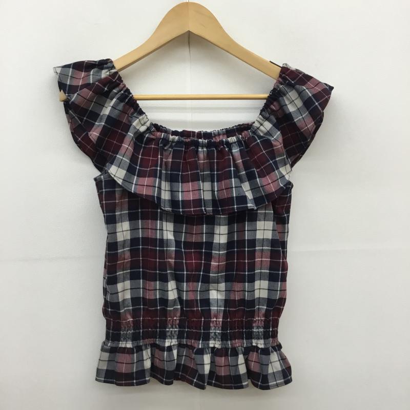 ダズリン dazzlin カットソー 半袖 オフショル FREE チェック 白 / ホワイト / X 赤 / レッド / X 緑 / グリーン / X 紺 / ネイビー /  レディース USED 古着 中古 10051638