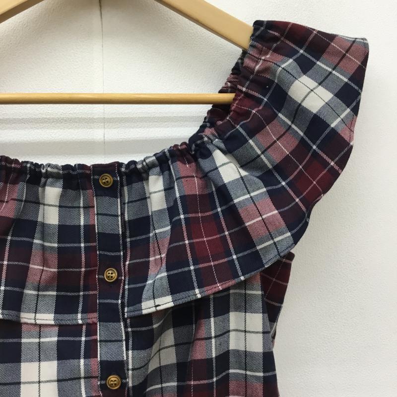 ダズリン dazzlin カットソー 半袖 オフショル FREE チェック 白 / ホワイト / X 赤 / レッド / X 緑 / グリーン / X 紺 / ネイビー /  レディース USED 古着 中古 10051638