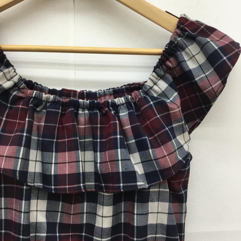 ダズリン dazzlin カットソー 半袖 オフショル FREE チェック 白 / ホワイト / X 赤 / レッド / X 緑 / グリーン / X 紺 / ネイビー /  レディース USED 古着 中古 10051638
