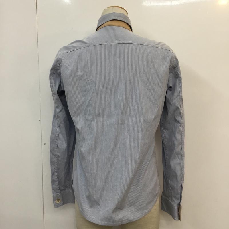 トゥモローランド TOMORROWLAND ジャケット、上着 ジャケット、ブレザー 63-01-02-01101 シャツジャケット ラムレザー M ストライプ 白 / ホワイト / X 青 / ブルー / メンズ USED 古着 中古 10051725