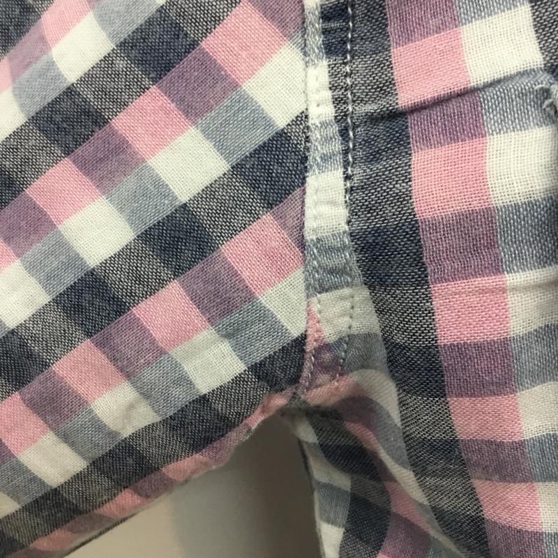 ベイフロー BAYFLOW シャツ、ブラウス 長袖 S チェック 白 / ホワイト / X 桃 / ピンク / X 紺 / ネイビー / メンズ USED 古着 中古 10051729